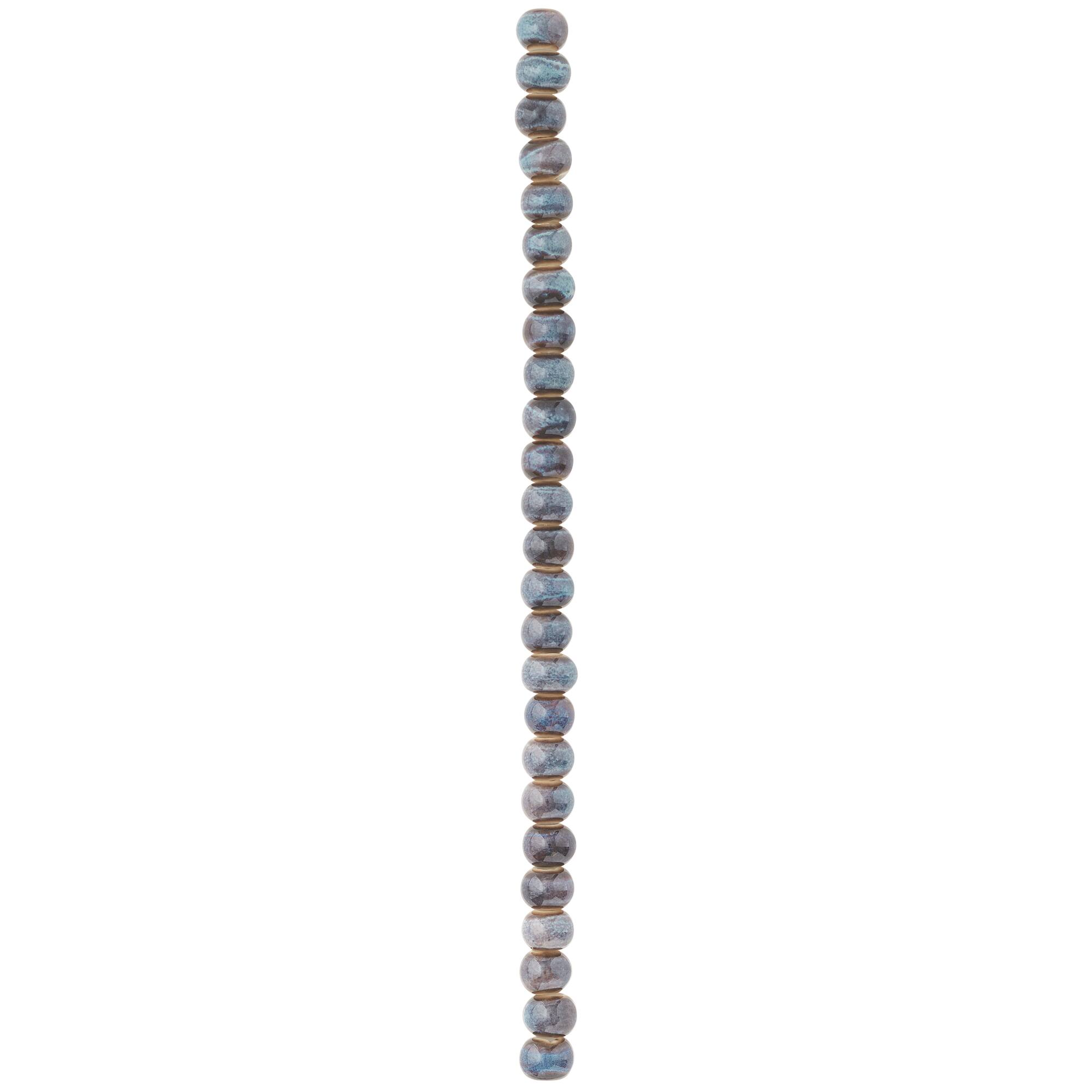 Blue & Brown Ceramic Round Beads, 8mm by Bead Landing™